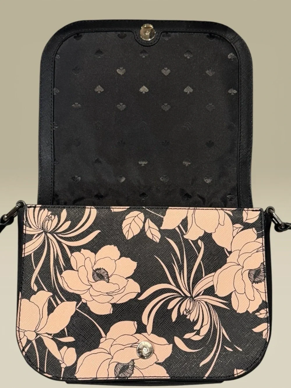 Kate Spade New York Large Carsen Crossbody Bag Laurel Way Gardenia Black Multi